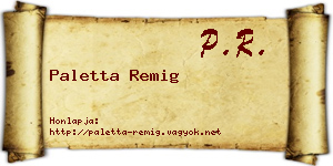 Paletta Remig névjegykártya